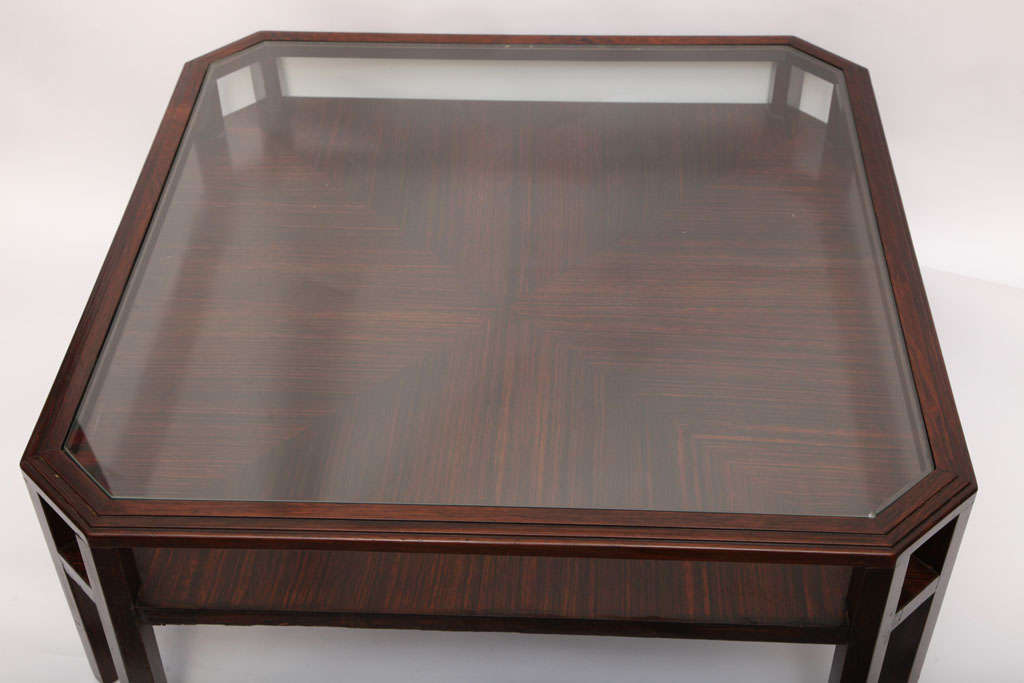 20th Century 1920s French Modernist Macassar Ebony Low Table