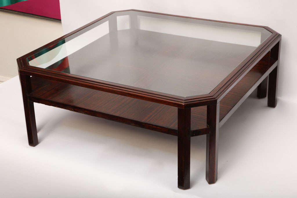 A 1920s French modernist Macassar ebony low table.