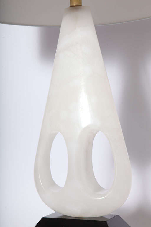 Mid-20th Century  Table Lamp Mid Century Modern Sculptural carved marble Italy 1950's For Sale