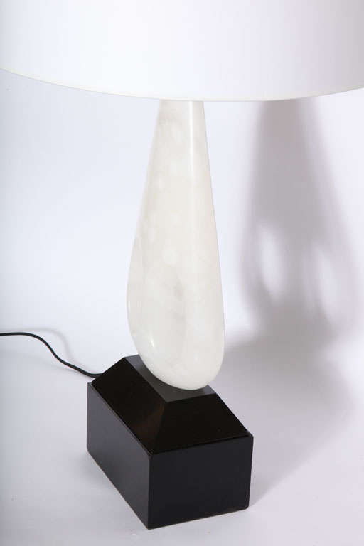  Table Lamp Mid Century Modern Sculptural carved marble Italy 1950's For Sale 1