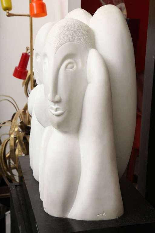 W.P. Katz Sculpture of Carrera Marble Mid Century Modern 1970's For Sale 3
