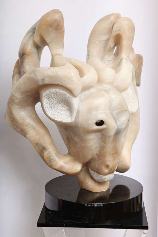American  W. P. Katz Sculpture carve marble Mid Century Modern 1970's For Sale
