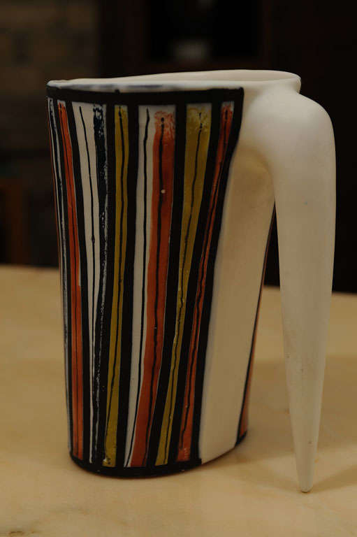 Roger Capron Ceramic Pitcher In Good Condition For Sale In Toronto, ON