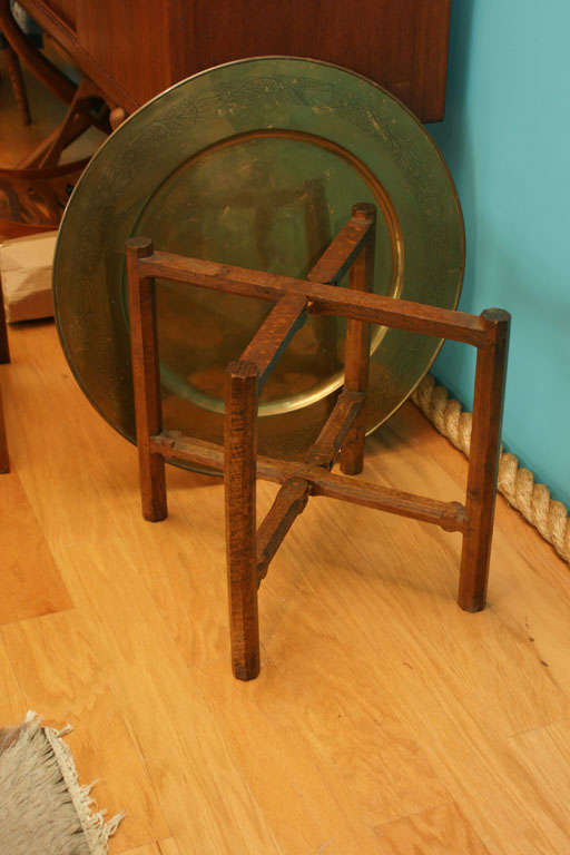 20th Century Oak and Brass Tray Table Attributed to Gordon Russell For Sale