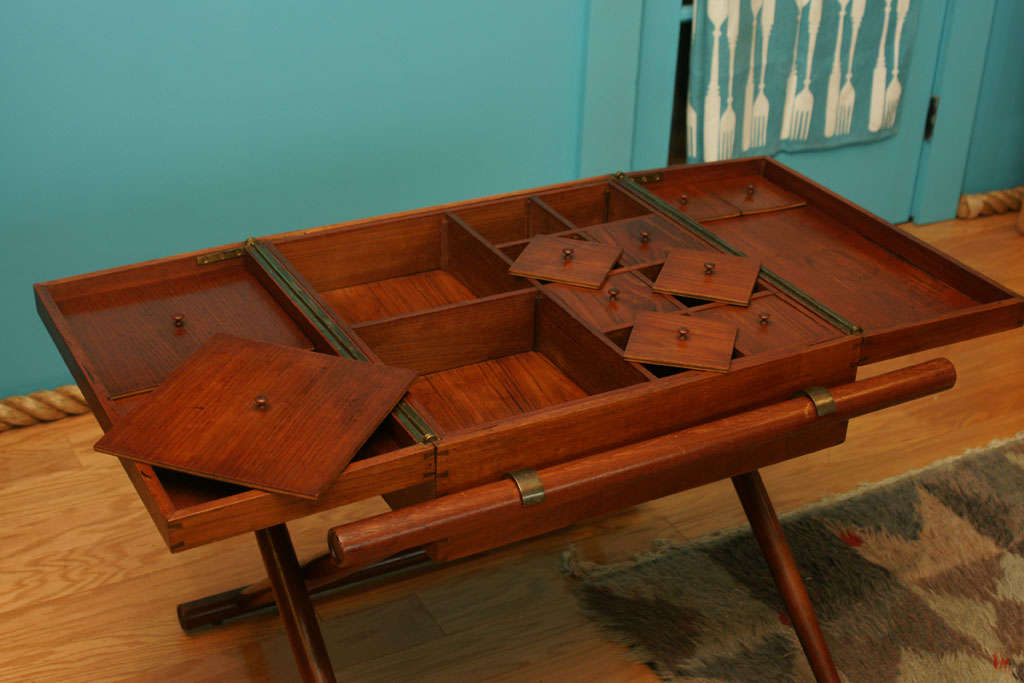 20th Century Unique Teak Display Cabinet on folding frame by Mogens Lassen