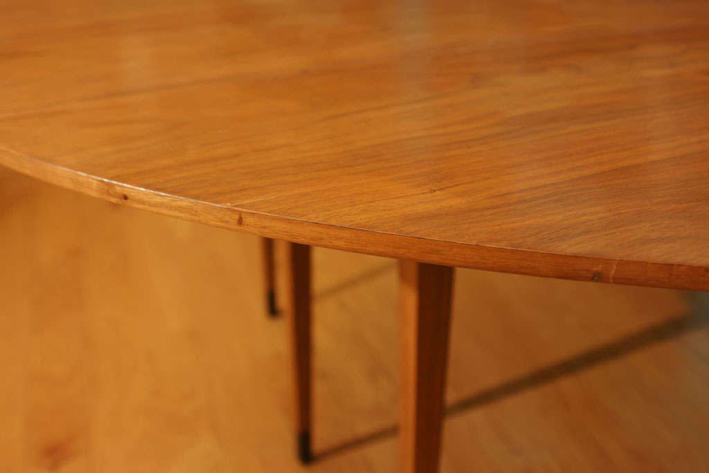 Mid-20th Century Walnut Oval Drop-Leaf Table by Edward Wormley For Sale