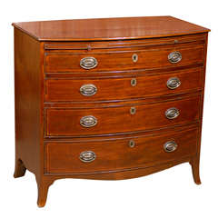 English George III Bow Front Chest with Brushing Slide