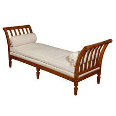 Antique Louis XVI  Period Walut Upholstered Day Bed