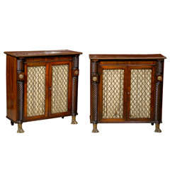Pair of Fine Early 19th Century Regency Rosewood Side Cabinets