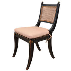 An English Regency Ebonized Side Chair