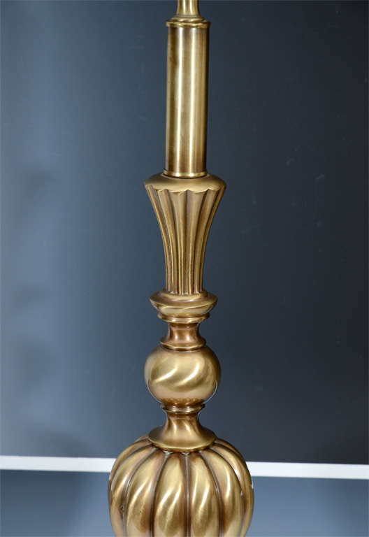 Beautiful Pair of Brass Hollywood Regency Lamps by Stiffel In Excellent Condition For Sale In Mount Penn, PA