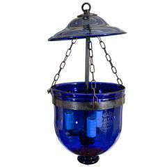 Turn of the Century Val St. Lambert  Colored Glass Bell Lantern