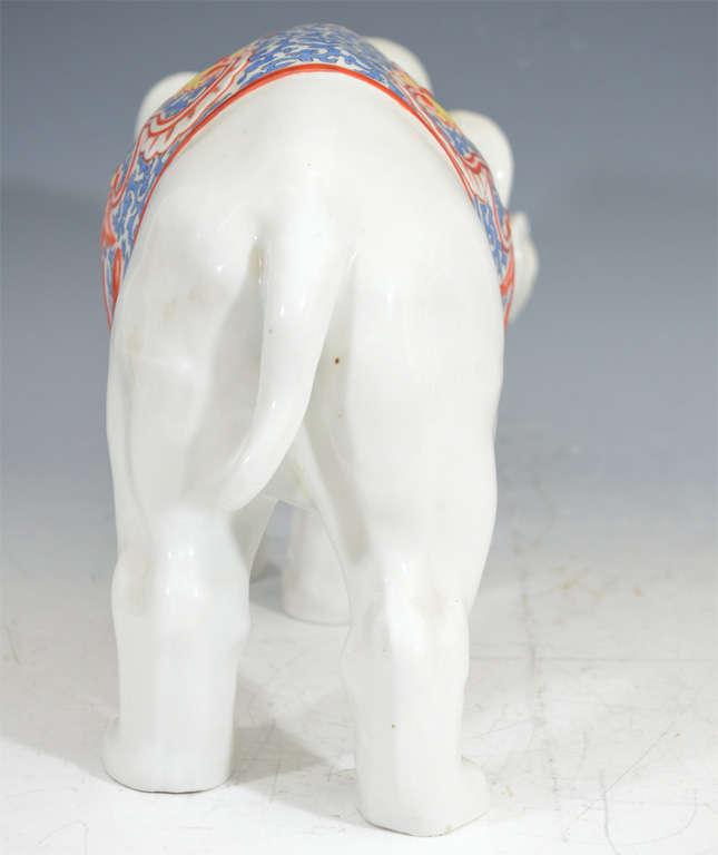 Japanese White Porcelain Elephant; Meiji Period For Sale 5