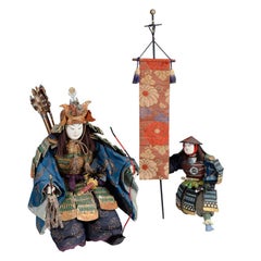 Musha Ningyo japonais de Hyrioshi et son assistant:: période Edo