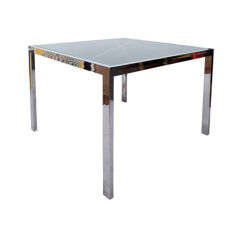 Mid Century Chrome Card Table in the Manner of Milo Baughman