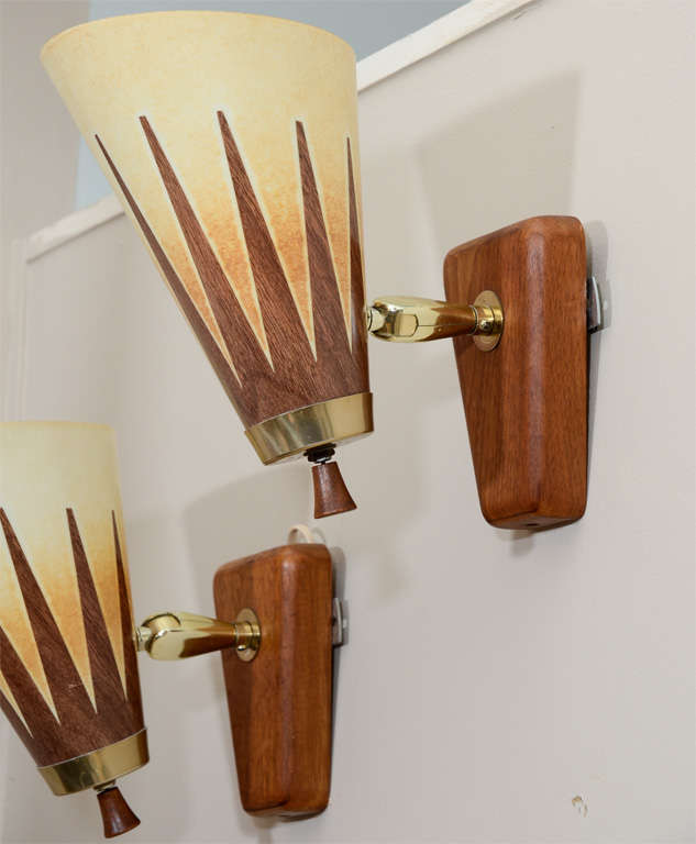 20th Century A Pair of Mid Century Articulated Modern Sconces