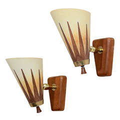 A Pair of Mid Century Articulated Modern Sconces
