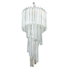 Mid Century Italian Venini Spiral Glass Chandelier