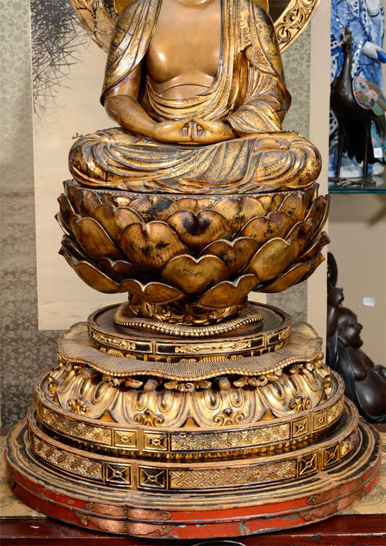 Antique Gilded Wood Japanese Buddha Sculpture; Edo Period at 1stDibs japanese buddhist