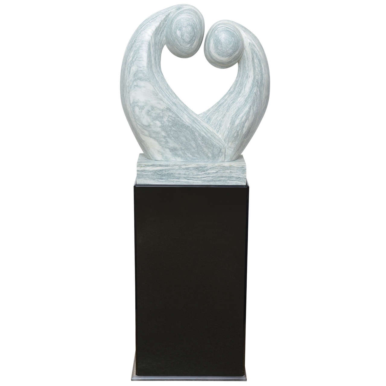 Modernist Marble Sculpture on a Lucite Pedestal For Sale