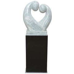 Modernist Marble Sculpture on a Lucite Pedestal