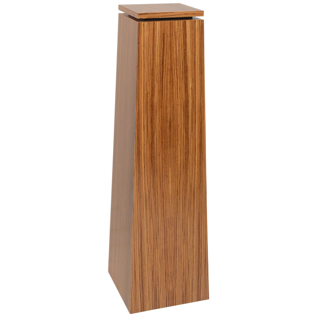 Obelisk Form, Art Deco Style Pedestal in Zebrano Wood