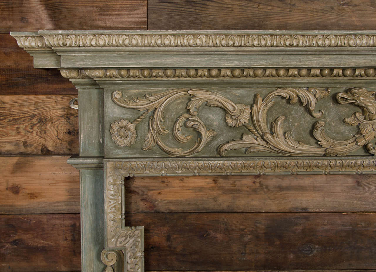 Neoclassical Georgian Style Carved Wooden Fire Surround