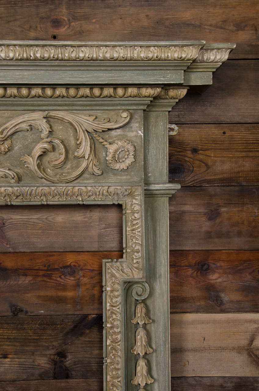 20th Century Georgian Style Carved Wooden Fire Surround