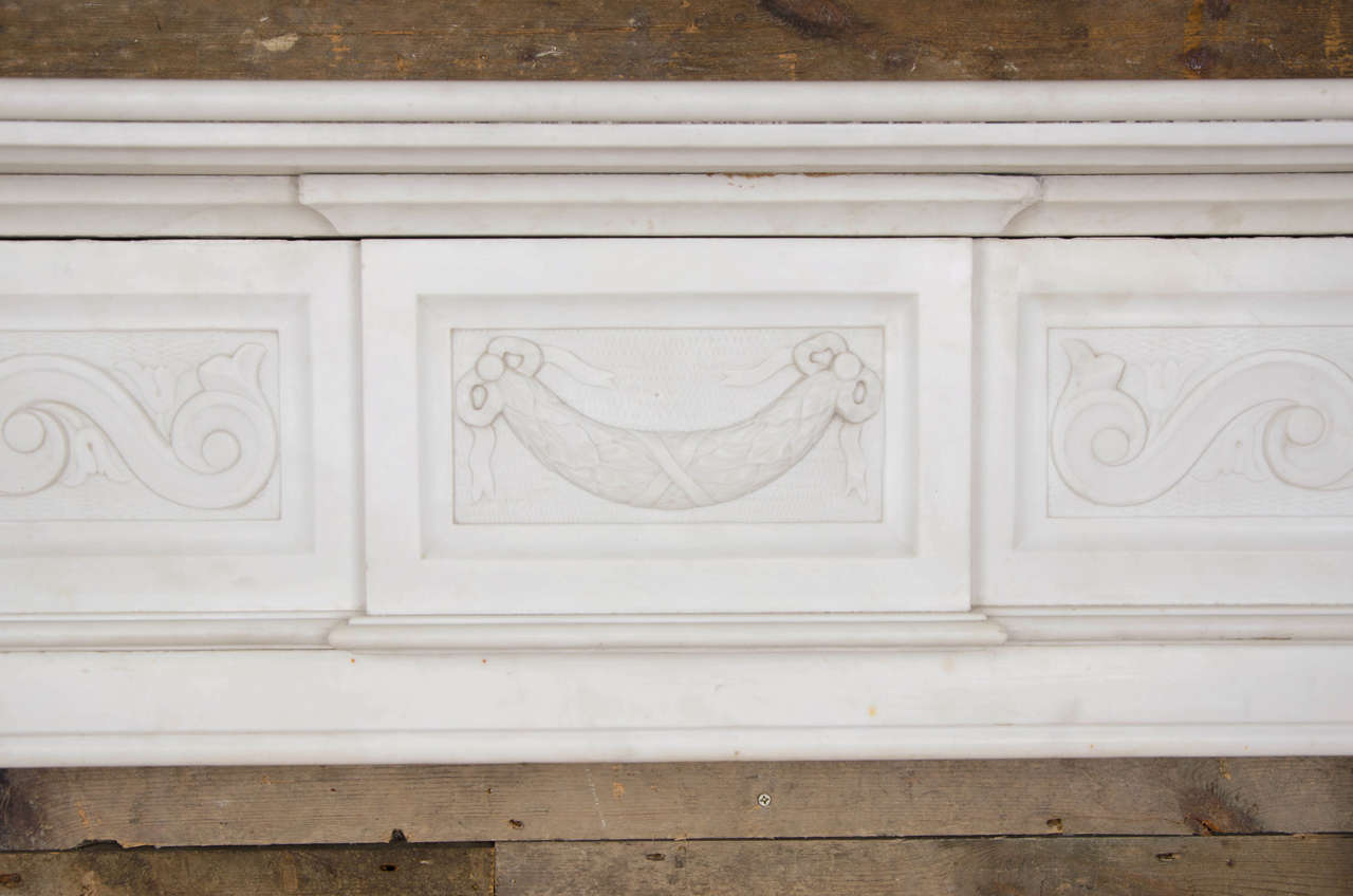 British Superb Antique Victorian Statuary Marble Fireplace Surround For Sale