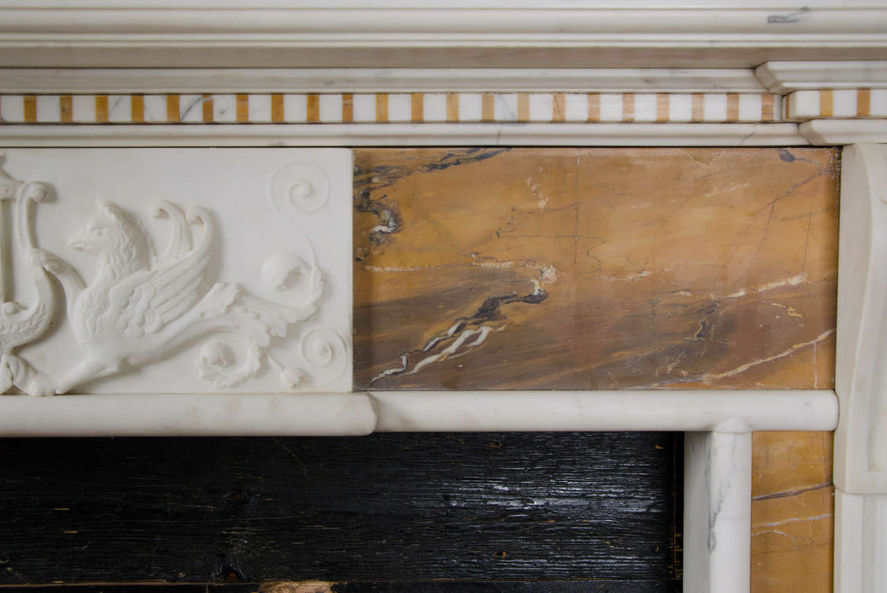 Georgian Style Statuary and Sienna Marble Fire Surround For Sale 3