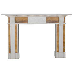 Vintage Georgian Style Statuary and Sienna Marble Fire Surround