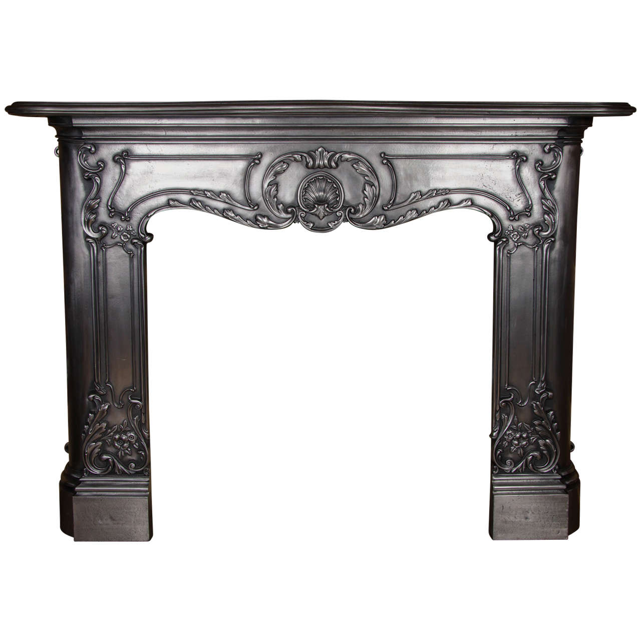 Louis XV Style Polished Cast Iron Fireplace Surround at 1stdibs