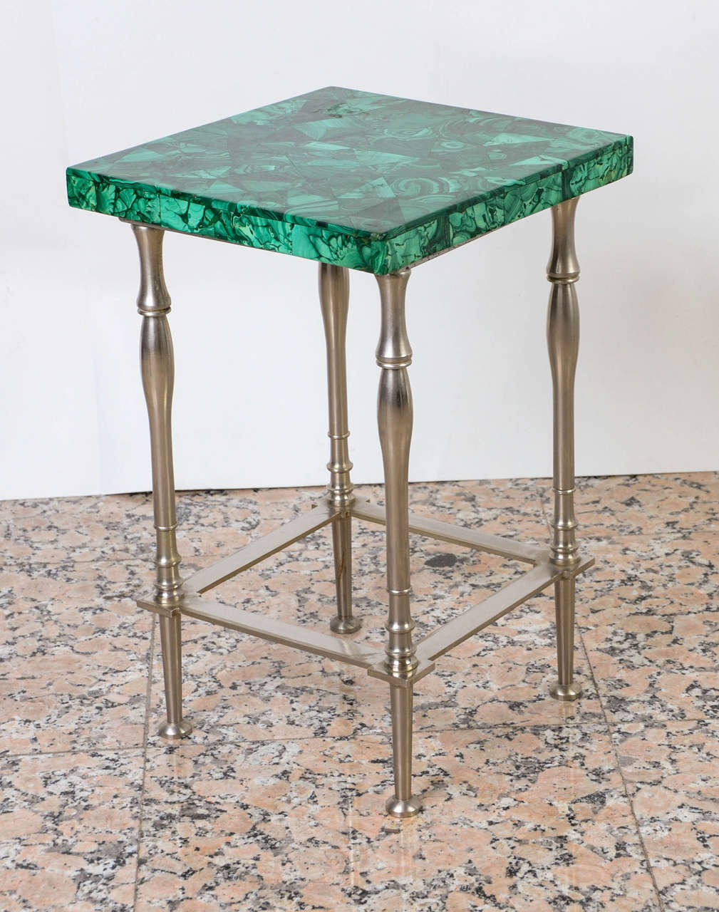 Late 20th Century 1970s, Maison Jansen Set of Coffee Tables in Malachite