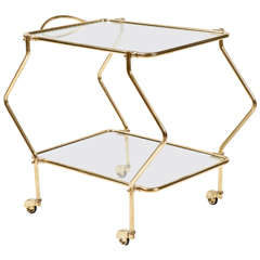 Italian Brass Serving Cart