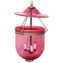 Spectacular Cranberry Pink Glass Belljar