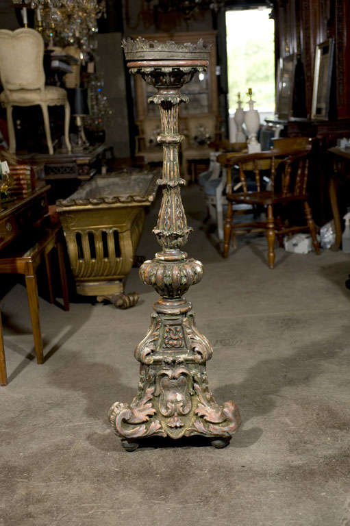 Carved Italian Alter Stick