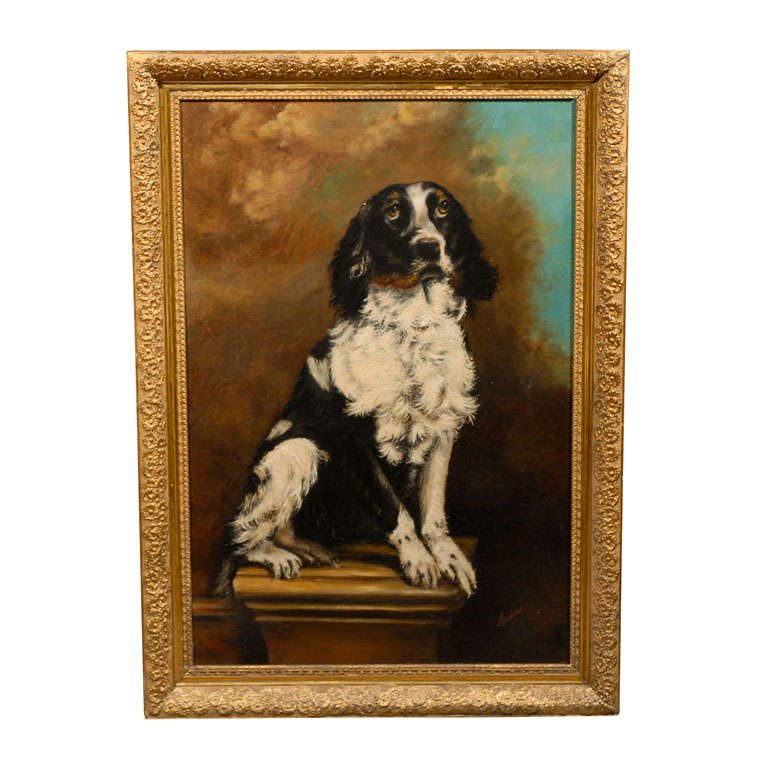 Large Oil Painting of Dog