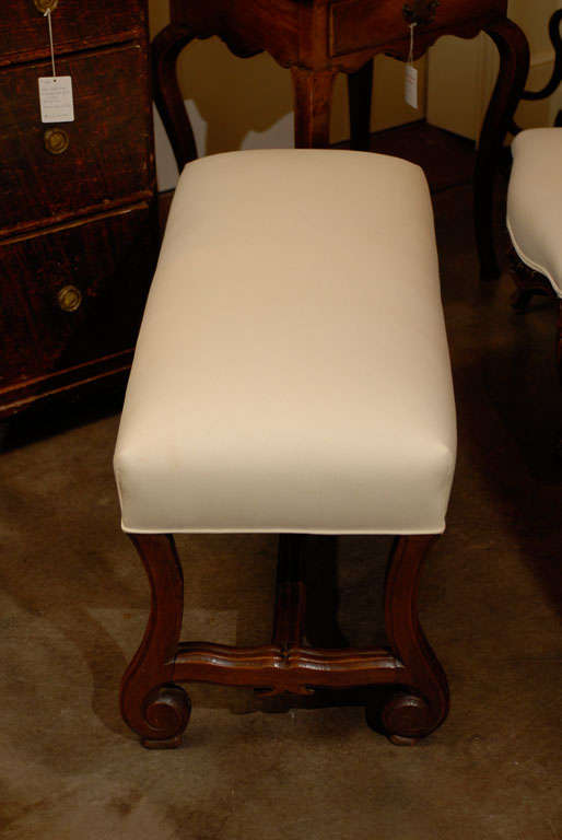 Wood French Upholstered Bench