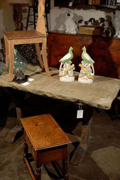 Pair of large staffordshire birds with beautiful green tones.