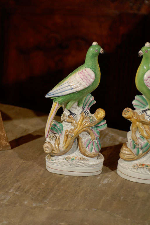 English Pair of Large Staffordshire Birds