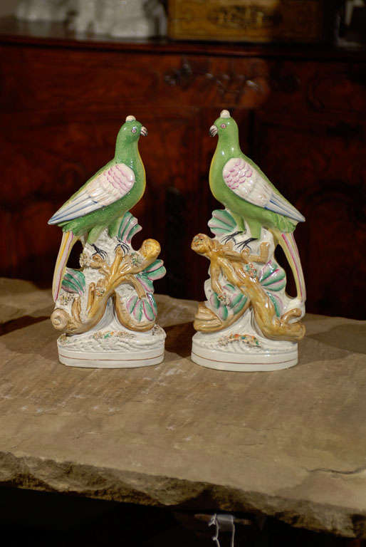 Pair of Large Staffordshire Birds 5