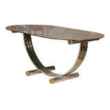 Mid-Century Brass & Steel Curved Table Base