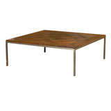 Parquetry Coffee Table, Iron Base