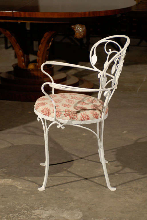 Pair of Early 20th Century American Painted Iron Garden Armchairs 3