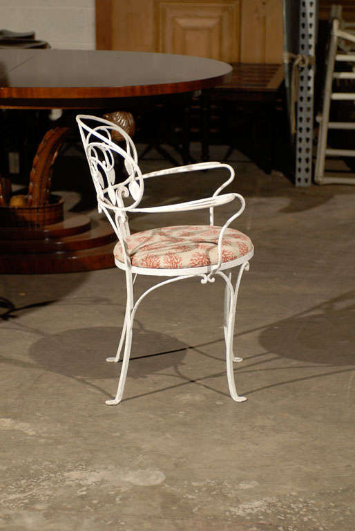 Pair of Early 20th Century American Painted Iron Garden Armchairs 5