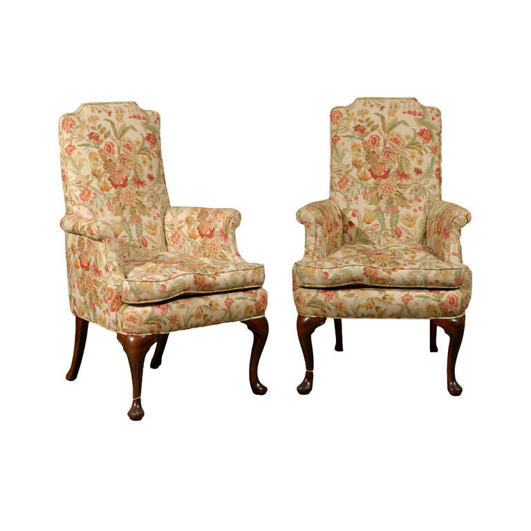 PAIR OF UPHOLSTERED HOST & HOSTESS CHAIRS