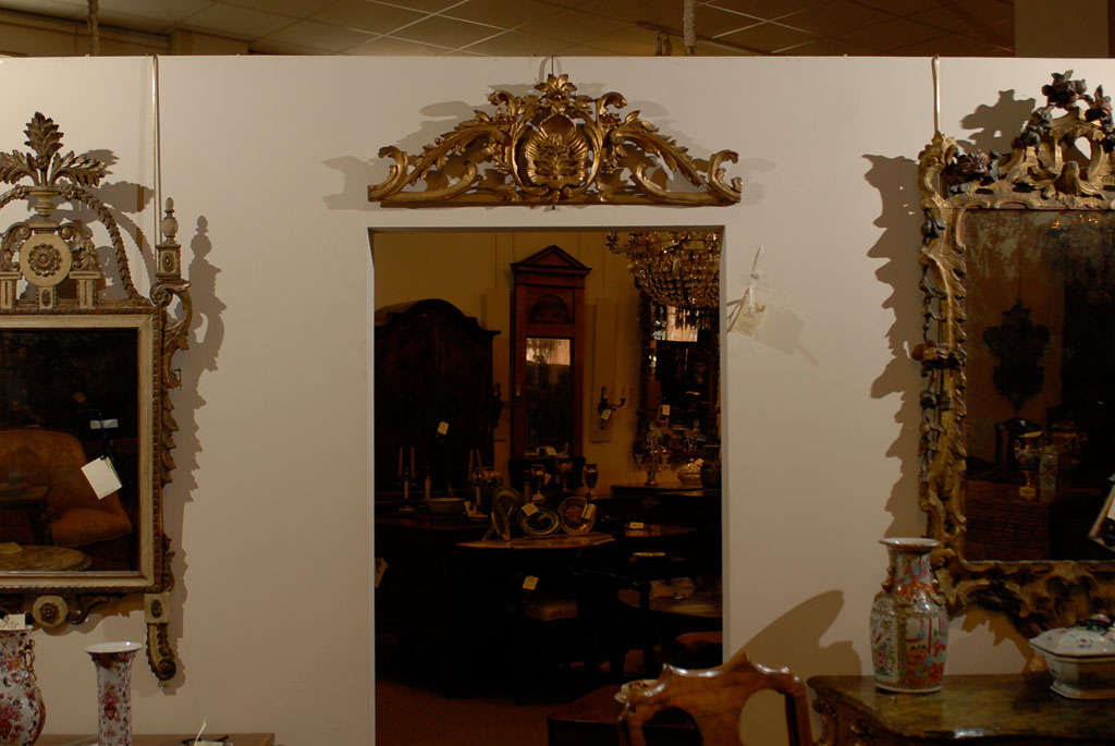 Rococo Gilt Wood Architectural Over Door
