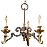 Continental Three Light Chandelier , 20th Century