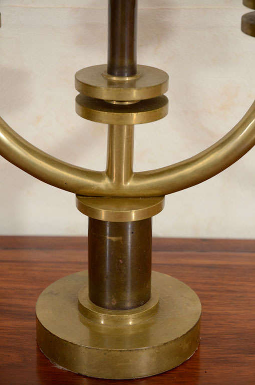Art Deco Machine Age Two Light Candelabra, now a Lamp 2