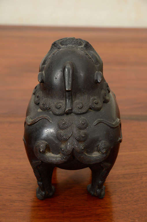 Chinese Ming or Qing Dynasty Bronze Fu Lion Form Censer 5